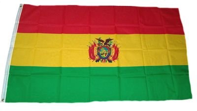 Fahne Flaggen BOLIVIEN MIT WAPPEN 150x90cm von Import