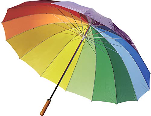 Grosser Farbenfroher und stabiler Portierschirm Partnerschirm 'Rainbow', mit 16 Farben, Groesse: Ø 130 x 99,5 cm von notrash2003 von eBuyGB