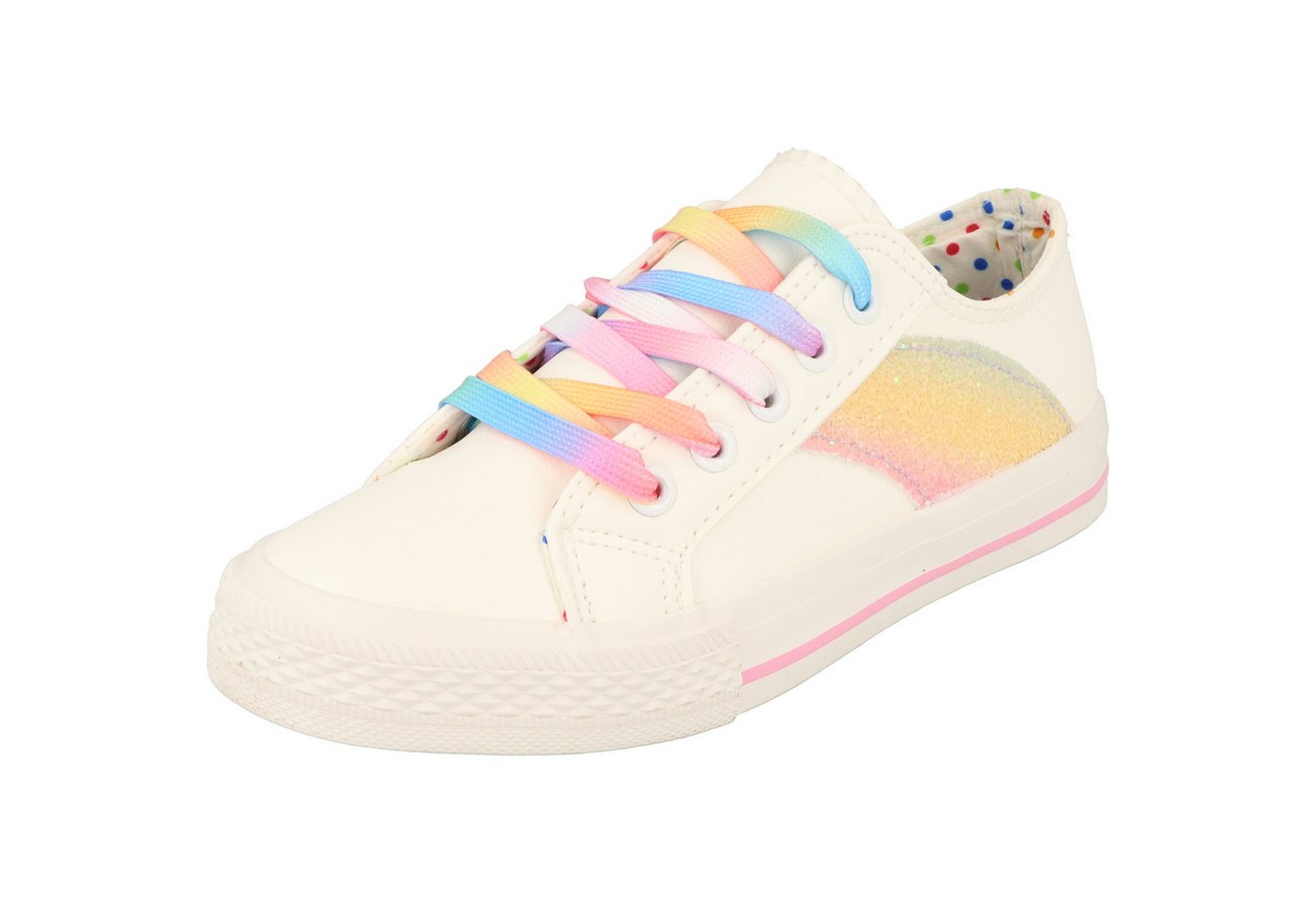 Indigo Mädchen 432-177 Halbschuhe Glitzer Rainbow Sneaker gepolstert, verstellbar von Indigo