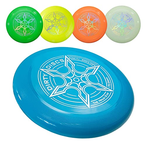 Indy - Dirty DISC (175 g) (Blau) Frisbee, Professionelle Frisbeescheibe, Wurfscheibe, Fliegende Scheibe, Sport Spielzeug, Sport Spiel für Kinder und Erwachsene von Indy