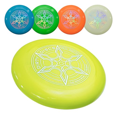 Indy - Dirty DISC (175 g) (Gelb) Frisbee, Professionelle Frisbeescheibe, Wurfscheibe, Fliegende Scheibe, Sport Spielzeug, Sport Spiel für Kinder und Erwachsene von Indy