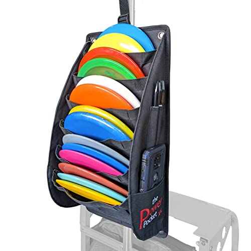 Infinite Discs Power Pocket Pouch XXL – Große Kapazität Disc Golf Cart Putter Tasche für Discs und Disc Golf Zubehör (schwarz) von Infinite Discs