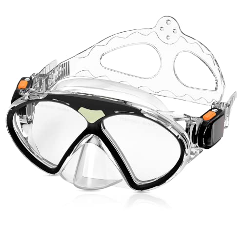 Infreecs Taucherbrille für Kinder (4-14 Jahre), Verstellbares Schwimmbrillen mit Fluoreszierenden, Anti-Leck/Anti Fog Schnorchelmaske Tempered Glas Schwimmmaske, Schwimmbrille Youth Tauchmasken von Infreecs