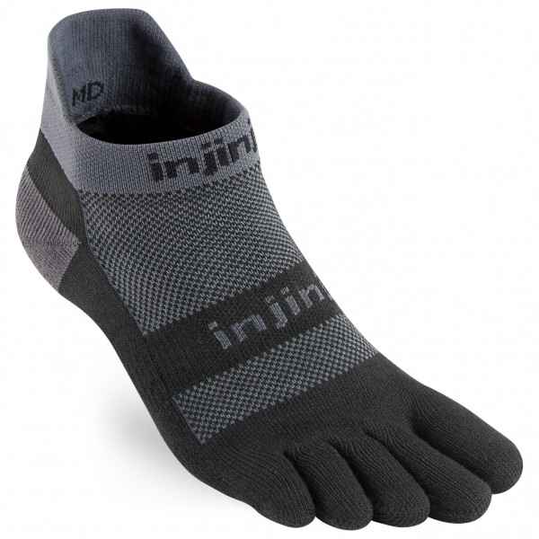 Injinji - Run Midweight No Show - Laufsocken Gr S schwarz von Injinji