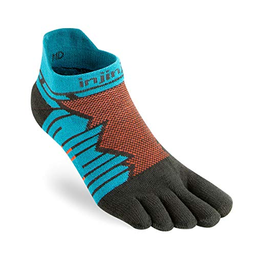 Injinji Ultra Run No-Show Socken türkis/grau Schuhgröße M | EU 40,5-44 2021 Laufsocken von Injinji