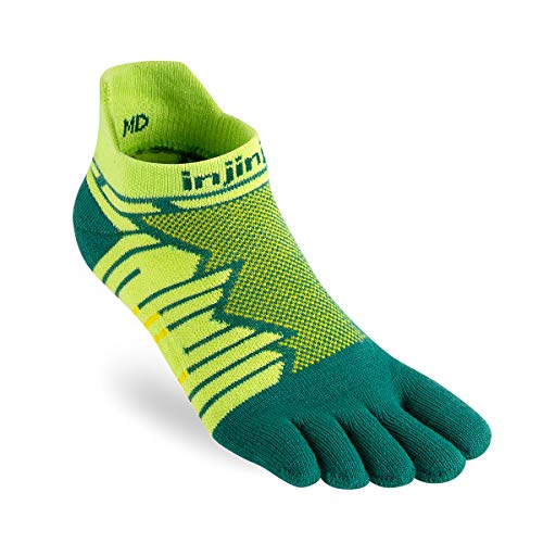 Injinji Ultra Run No-Show Socken grün/gelb Schuhgröße S | EU 37-40 2021 Laufsocken von Injinji