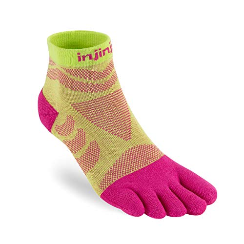 Injinji Run Technical Mini Crew Socken Damen gelb/pink Schuhgröße XS-S | EU 35-40 2021 Laufsocken von Injinji