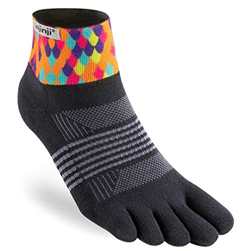 Injinji Trail Midweight Mini Crew Socken Damen schwarz/bunt Schuhgröße XS-S | EU 35-40 2021 Laufsocken von Injinji