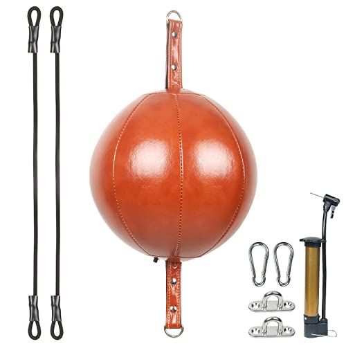 InnoLife Double End Punching Ball Striking Punching Bag Kit, Speed Striking Reflex Kit with Bungee Cords Perfect for Reaction, Agility and Hand Eye Coordination Training (Brown) von InnoLife