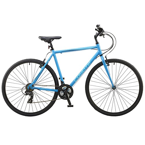 Insync Bikes Herren Coyote Absolute Ax Urban Bike mit 700c Rädern, 55,9 cm Aluminiumrahmen, 21-Gang Schaltung & Shimano Ez Fire Schalthebel, V-Bremse, blau Fahrrad, Hybrid, 22 Inch Frame von Insync Bikes
