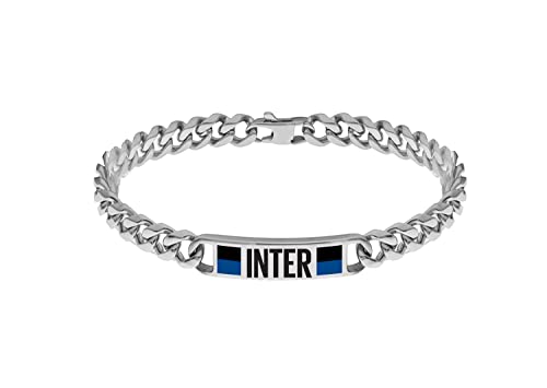 F.C. Internazionale Armband Stahl, Herren, Schwarz Blau Stahl, Taglia Unica, Edelstahl, Kein Edelstein. von Inter