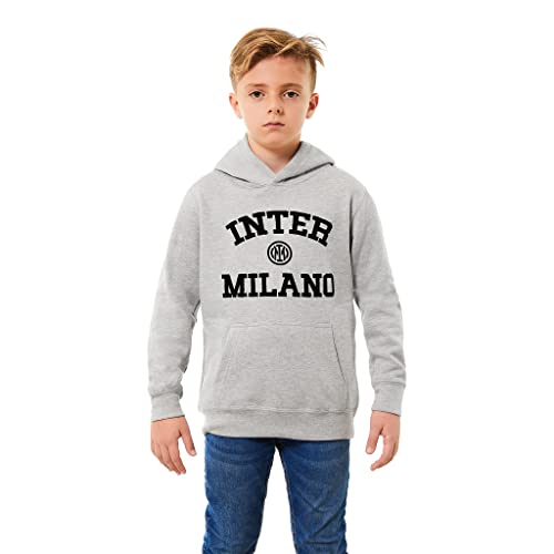 FC Internazionale Milano S.p.A. Sweatshirt mit Kapuze für Kinder und Jungen, Grigio Chiaro, 4 Jahre von Inter