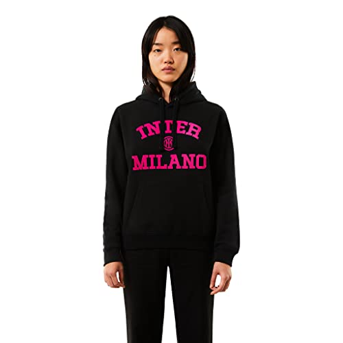 Inter FC Internazionale Milano S.p.A Sweatshirt mit Kapuze für Damen, offizielles Produkt, Kollektion Back to Stadium, Nero, XS von Inter
