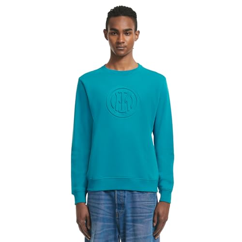 Inter Herren Embossed Collection Sweatshirt mit Rundhalsausschnitt, Petrol, L von Inter