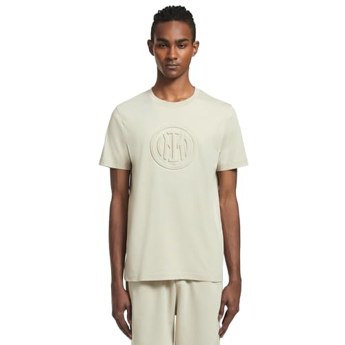 Inter Herren Embossed Collection T-Shirt, beige, M von Inter