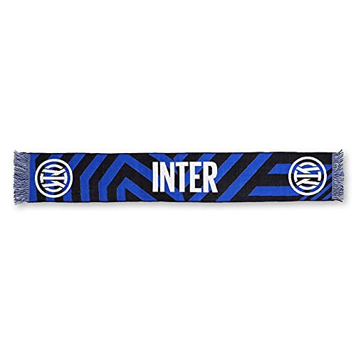 Inter Neues Jaquard-Logo, verschiedene Farben, Stadion Unisex-Erwachsene, Muster Streifen Schwarz/Blau, Einheitsgröße von Inter