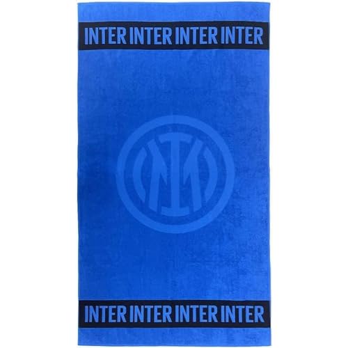 Inter Premium Strandtuch, 180 x 100 cm, Handtuch 100% Baumwolle, Logo, Made in Italy, Farbe Blau von Inter