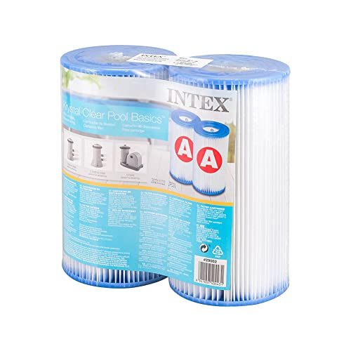 Intex 29002 29002 Poolpumpe Ersatzfilterkartusche, Filterpumpe, kristallklar, Poolwasserfilter, Umwälzung, Filterkartusche im Doppelpack von Intex