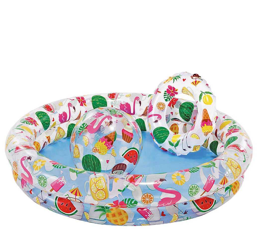 Intex Planschbecken Intex Pool-Set Fruity mit Planschbecken, Wasserball, Schwimmring von Intex