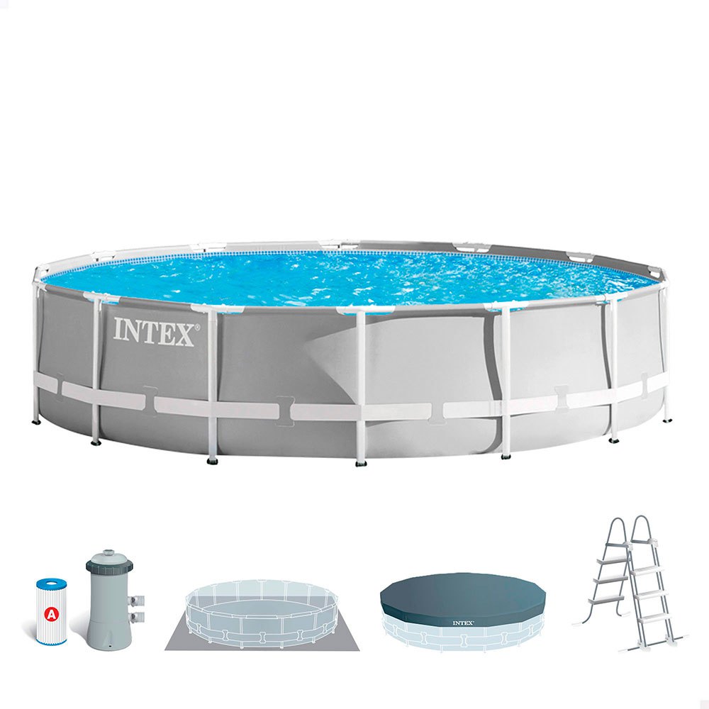 Intex Prisma Frame Range Round Above Ground With Filter Pool Grau 457 x 107 cm von Intex