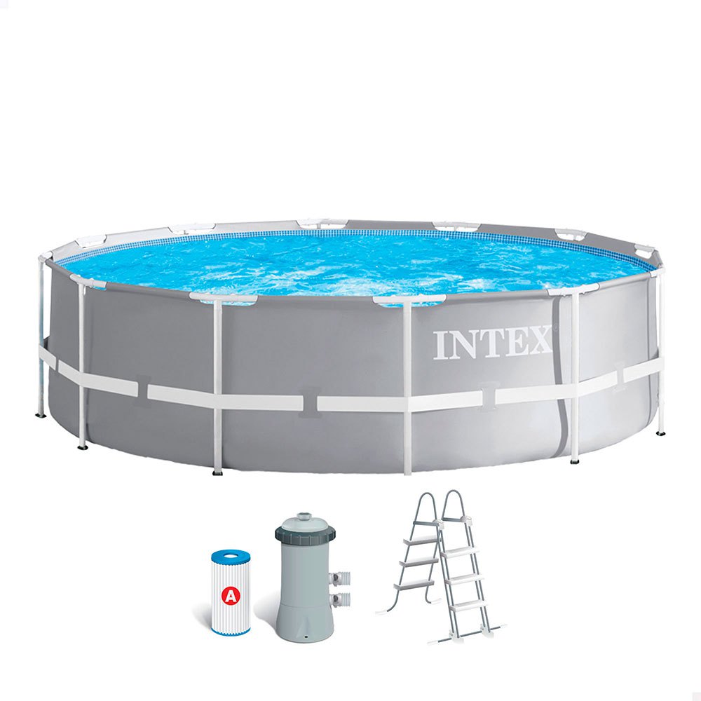 Intex Round Prism Frame Above-ground Pool With Filter Pump Refurbished Grau 366 x 99 cm von Intex