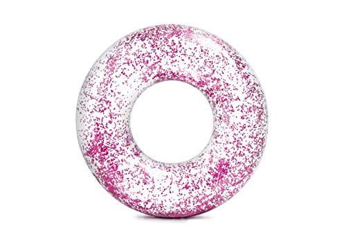 Intex Tube Schwimmreifen transparent Glitzer Ø107cm Pool pink von Intex