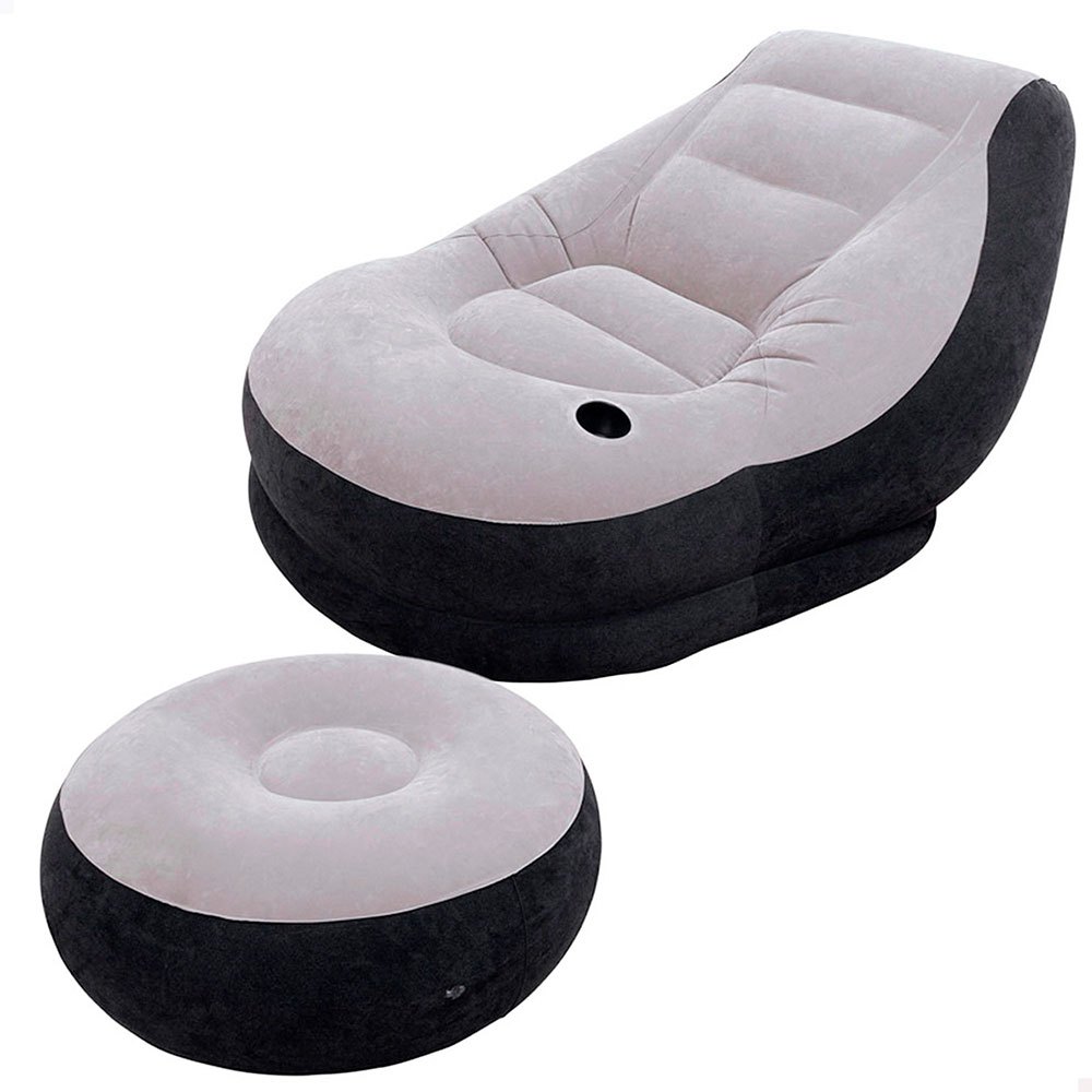 Intex Ultra Lounge Armchair With Footrest Grau 99 x 130 x 76 cm / 64 x 28 cm von Intex