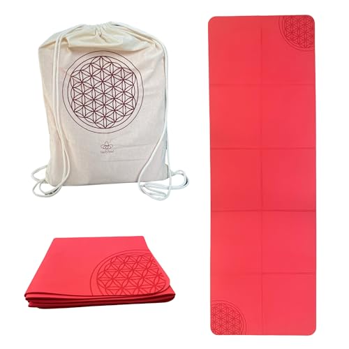 InufySoul® Yogamatte für Reisen - rutschfest - faltbar - leichte Yogamatte aus recycelbarem TPE - Pilates - Fitness - 183 x 61 x 0,4 cm von InufySoul