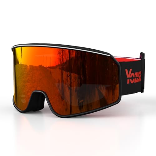 Inuito Skibrille, Snowboardbrille, OTG-Skibrille mit UV405-Schutz, Antibeschlag, Blendschutz, REVO-Tech-Skibrille, geeignet zum Snowboarden, Schneemobilfahren, Skibrille für Männer und Frauen von Inuito