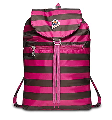 Invicta Tagesrucksack, Backpack für Reise Ausflüge & Freizeit; für Damen & Herren, mit Hüftgurt & faltbar - schwarz/rosa, zweifarbiges Muster, 8 LT, Extra leicht, MINISAC NEXT von Invicta