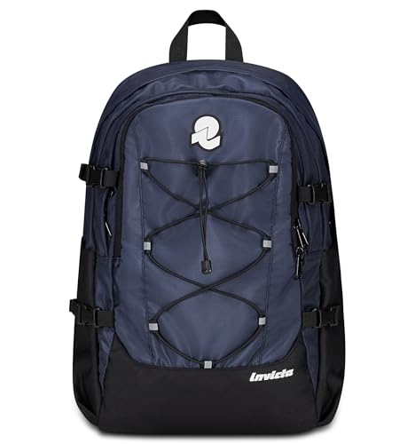 Invicta Act Plus Rucksack, Tagesrucksack mit Laptopfach, Businessrucksack Trinkflaschenfach, Organisationsfach, Brust- und Beckengurt, Kompressionsriemen, Büro, Sport, Freizeit blau Damen, Herren von Invicta