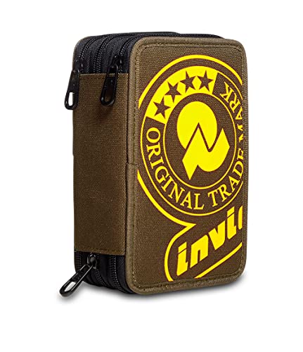 Invicta Federmäppchen, Mäppchen, mehrfarbig, Federtasche für Schreibwaren, Etui mit Stiften, Kugelschreiber, & mehr, 3 Fächer, Mädchen & Jungen, Schule - Grundschule, XXL LOGO moosgrün von Invicta