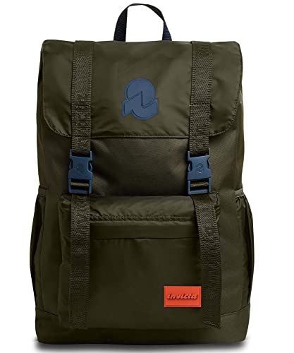 INVICTA CHAT LEGACY, Rucksack aus nachhaltigem Stoff, Praktisch & Unisex, Leicht, kompakt, mit Laptopfach, Büro, Uni, Arbeit; Reise, Sport&Freizeit, italienisches Design, grün von Invicta