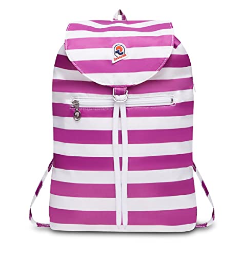 Invicta Tagesrucksack, Backpack für Reise Ausflüge & Freizeit; für Damen & Herren, mit Hüftgurt & faltbar - weiß/lila, zweifarbiges Muster, 8 LT, Extra leicht, MINISAC NEXT von Invicta