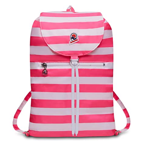 Invicta Tagesrucksack, Backpack für Reise Ausflüge & Freizeit; für Damen & Herren, mit Hüftgurt & faltbar - weiß/pink, zweifarbiges Muster, 8 LT, Extra leicht, MINISAC NEXT von Invicta