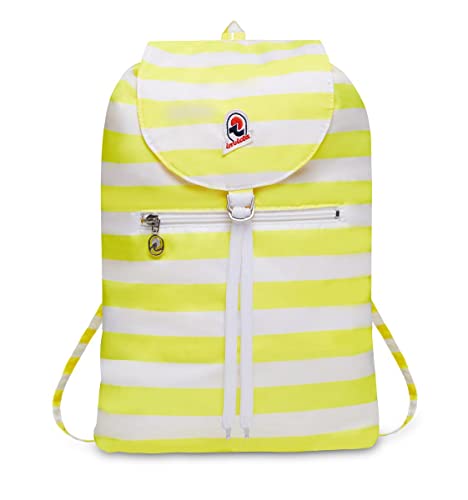 Invicta Tagesrucksack, Backpack für Reise Ausflüge & Freizeit; für Damen & Herren, mit Hüftgurt & faltbar - weiß/gelb, zweifarbiges Muster, 8 LT, Extra leicht, MINISAC NEXT von Invicta