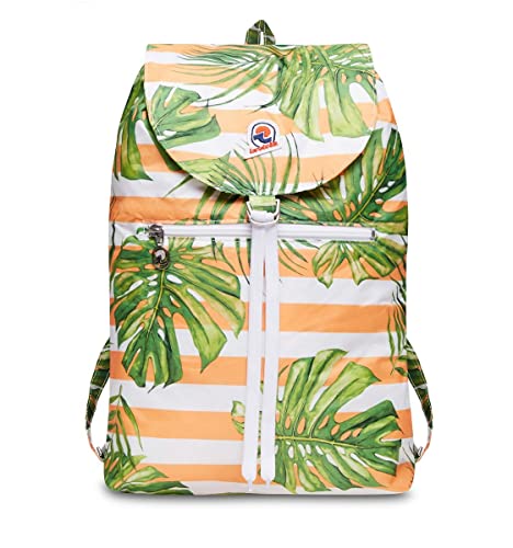 Invicta Tagesrucksack, Backpack für Reise Ausflüge & Freizeit; für Damen & Herren, mit Hüftgurt & faltbar - gelb/grün, zweifarbiges Muster, 8 LT, Extra leicht, MINISAC NEXT GRAPHIC von Invicta