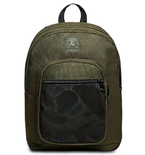 RUCKSACK INVICTA DIAL LOGO mit Trinkflaschenfach, Extra Platz - 38 LT - Unisex, für Uni, Sport und Freizeit, italienisches Design, Geräumige Schultasche für Teenager moosgrün von Invicta