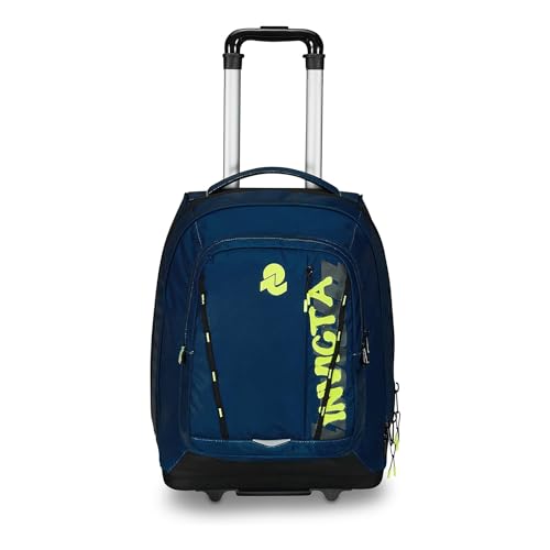 Invicta Schultrolley Bump Change Line Color, Blau, 2 in 1, Doppelrucksack mit festem Wagen, PC-Tasche, Trinkflasche, Tasche mit Organizer und Crossover System, Reiserucksack, Blau/Gelb, Taglia Unica, von Invicta