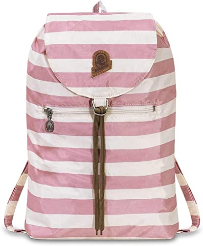 Invicta Tagesrucksack, Backpack für Reise Ausflüge & Freizeit; für Damen & Herren, mit Hüftgurt & faltbar - rosa/weiß, zweifarbiges Muster, 8 LT, Extra leicht, MINISAC VINTAGE HERITAGE von Invicta