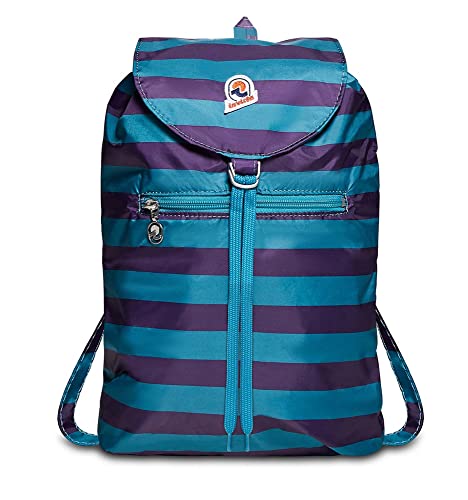 Invicta Tagesrucksack, Backpack für Reise Ausflüge & Freizeit; für Damen & Herren, mit Hüftgurt & faltbar - violett/blau, zweifarbiges Muster, 8 LT, Extra leicht, MINISAC NEXT von Invicta