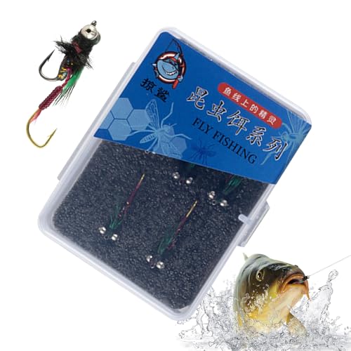 Iouyjiu Kunstköder zum Fliegenfischen, Köder mit Haken, 5 Stück, Zubehör für Fischerei, Flusssee von Iouyjiu