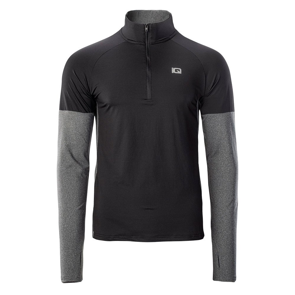 Iq Immo Half Zip Long Sleeve T-shirt Schwarz,Grau S Mann von Iq