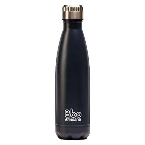 Irisana – Edelstahl-Wasserflasche – 350 ml – Blau – 7 x 7 x 23 cm – mit Neoprenhülle – für heiße und kalte Getränke – Bbo-Kollektion von Bbo Irisana