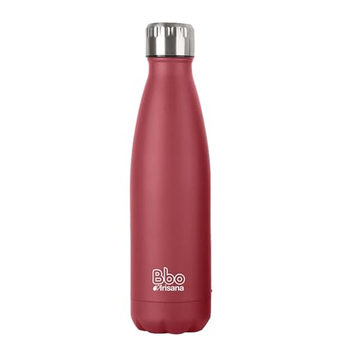 Irisana – Edelstahl-Wasserflasche – 750 ml – Rot – 8,5 x 8,5 x 32 cm – Neoprenüberzug – für heiße und kalte Getränke – Bbo-Kollektion von Bbo Irisana