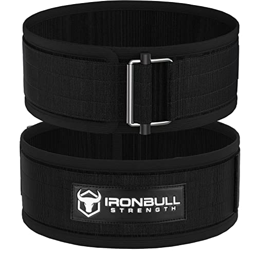 Gewichthebergürtel für Gewichtheben, Cross-Training, olympisches Heben und Bodybuilding, Workout (Größe XL, komplett schwarz) von Iron Bull Strength