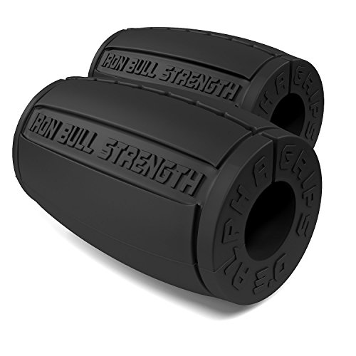 Iron Bull Strength Alpha Grips 3.0 Inch Durchmesser – 1 Paar – Extrem Arm Blaster – Ergonomische Dicke Griffe – Beste Fat Bar Training Griffe … (Schwarz) von Iron Bull Strength