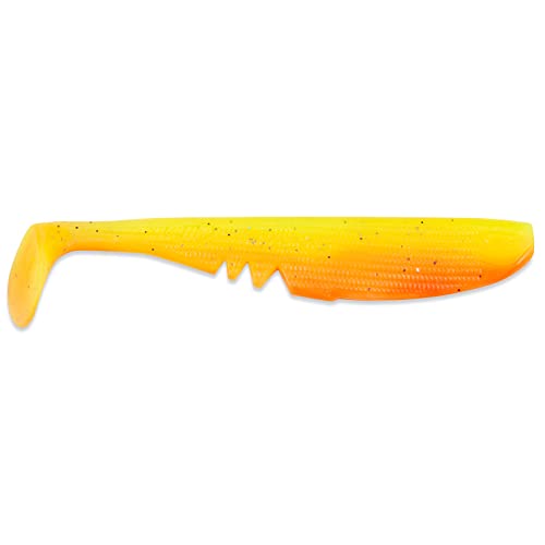 Iron Claw MOBY SOFTBAITS - Racker Shad, 12,5cm, 14 Farben, mit Hakenkanal, UV-reaktives Material, 100% ungiftig, Made in Germany (FT - Fire Tiger) von Iron Claw