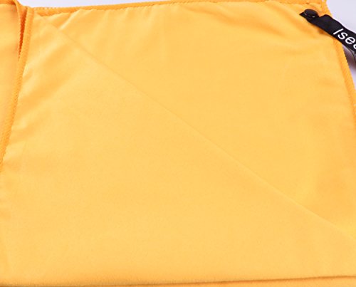 Iseaa 2er Set Mikrofaser Handtücher extrem saugfähig antibakteriell leicht Sporthandtuch Badetuch Saunatuch Strandtuch Yoga Tuch Microfaser Handtuch 100x50cm + 30x50cm Orange von Iseaa