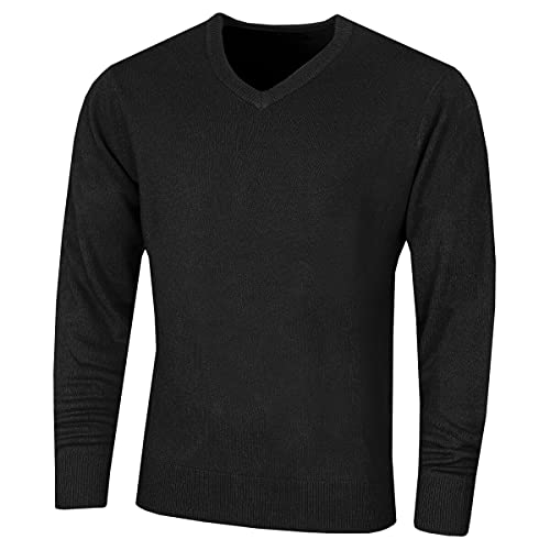 Insel Grün Herren Luxus weiche Soft Knit Golf Sweater - Schwarz - L von Island Green